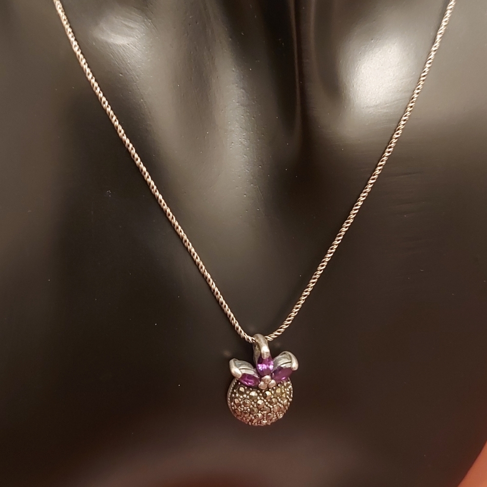 Sterling silver and amethyst necklace